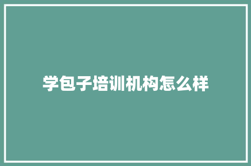 学包子培训机构怎么样 演讲稿范文