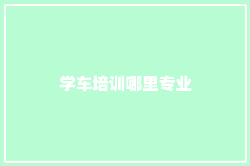 学车培训哪里专业
