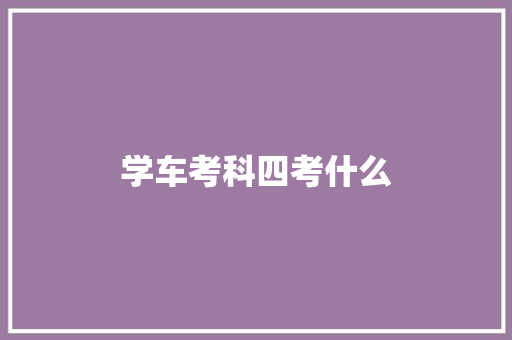 学车考科四考什么
