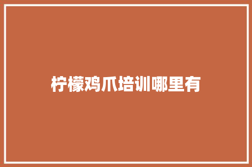 柠檬鸡爪培训哪里有