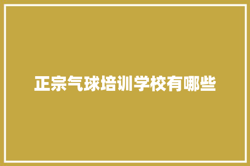正宗气球培训学校有哪些