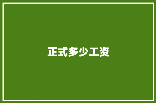 正式多少工资 散文范文