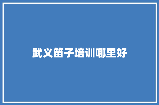武义笛子培训哪里好 演讲稿范文