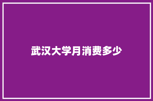 武汉大学月消费多少