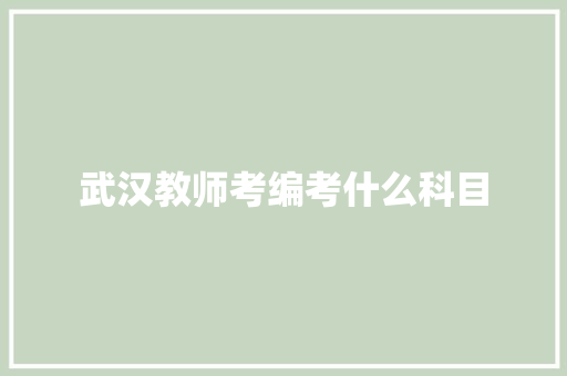武汉教师考编考什么科目