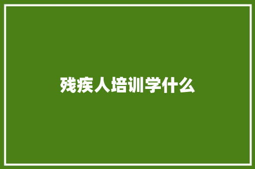 残疾人培训学什么 演讲稿范文