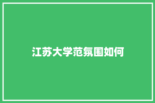 江苏大学范氛围如何