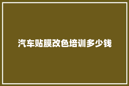 汽车贴膜改色培训多少钱