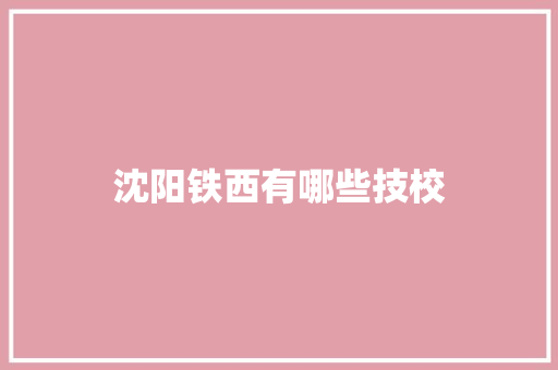 沈阳铁西有哪些技校