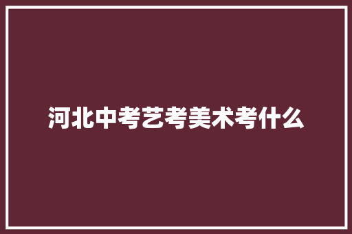 河北中考艺考美术考什么