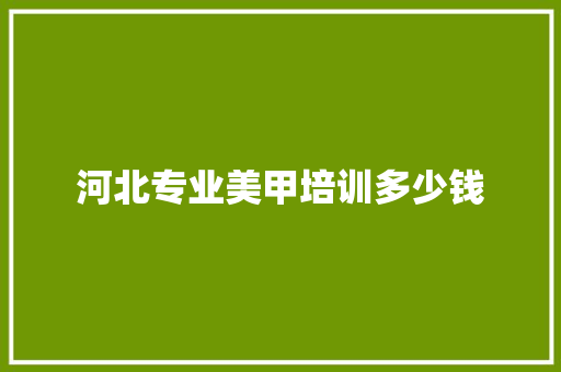 河北专业美甲培训多少钱
