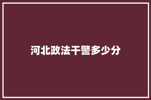 河北政法干警多少分