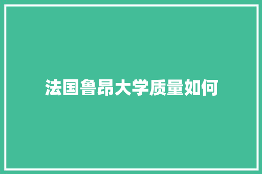 法国鲁昂大学质量如何