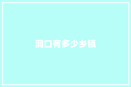 洞口有多少乡镇
