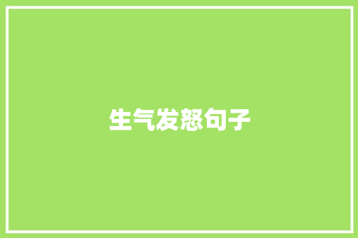 生气发怒句子