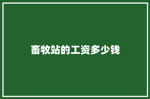 畜牧站的工资多少钱