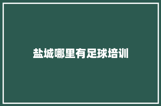 盐城哪里有足球培训