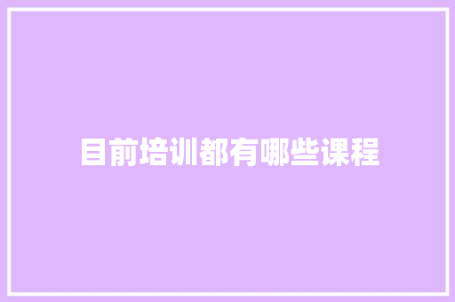 目前培训都有哪些课程