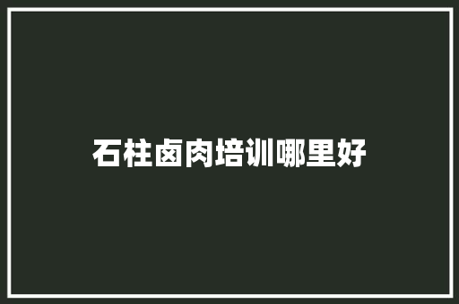 石柱卤肉培训哪里好