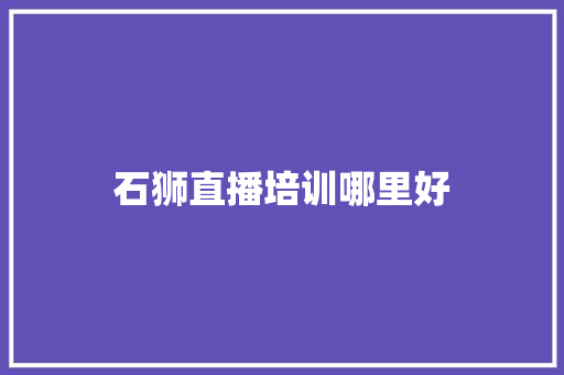 石狮直播培训哪里好 应用文范文