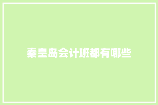秦皇岛会计班都有哪些