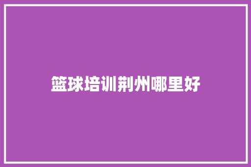 篮球培训荆州哪里好
