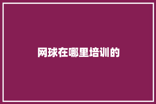 网球在哪里培训的