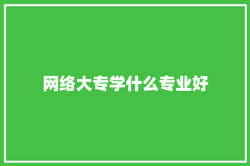 网络大专学什么专业好