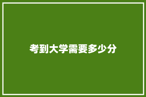 考到大学需要多少分