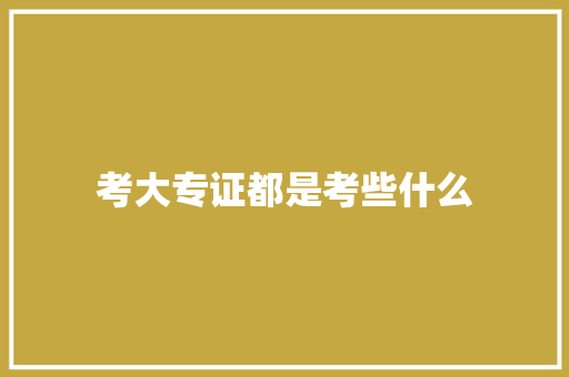 考大专证都是考些什么 记叙文范文