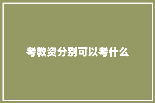 考教资分别可以考什么 应用文范文
