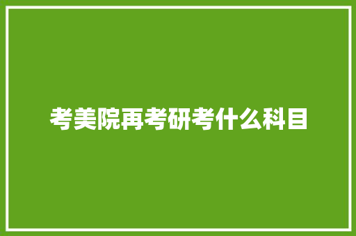 考美院再考研考什么科目