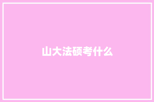 山大法硕考什么