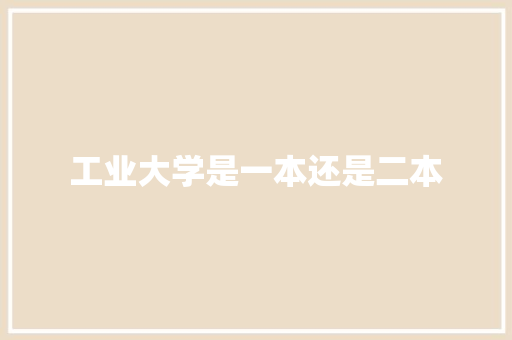 工业大学是一本还是二本