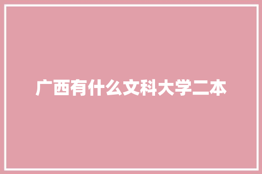广西有什么文科大学二本