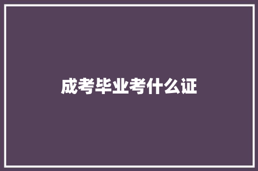 成考毕业考什么证