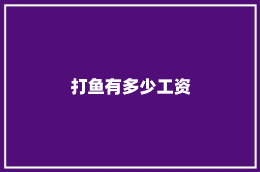 打鱼有多少工资 商业计划书范文