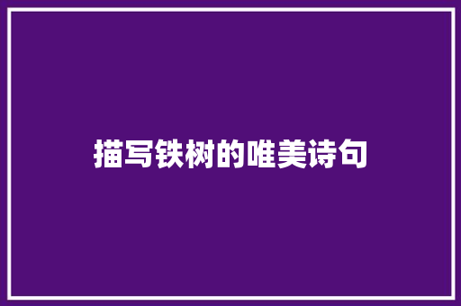 描写铁树的唯美诗句