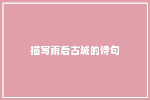 描写雨后古城的诗句 应用文范文