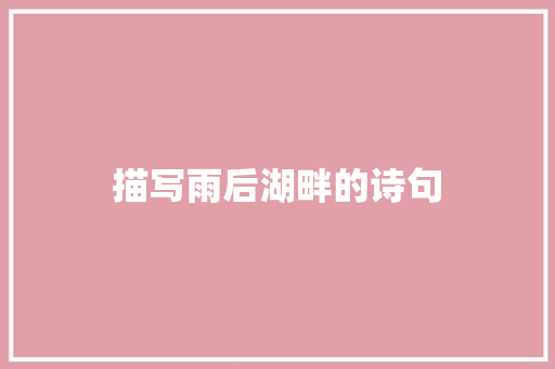 描写雨后湖畔的诗句