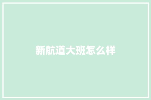 新航道大班怎么样