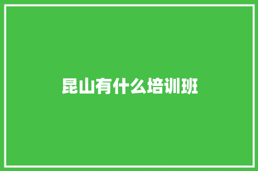 昆山有什么培训班