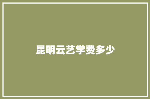 昆明云艺学费多少