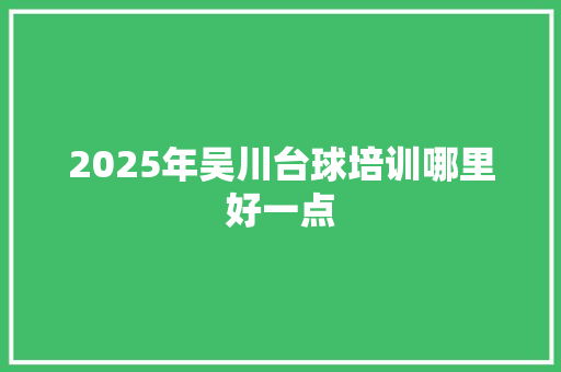 2025年吴川台球培训哪里好一点