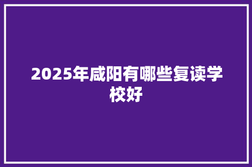 2025年咸阳有哪些复读学校好