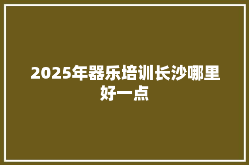 2025年器乐培训长沙哪里好一点