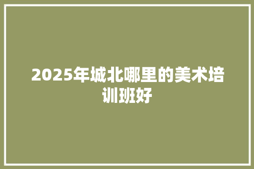 2025年城北哪里的美术培训班好
