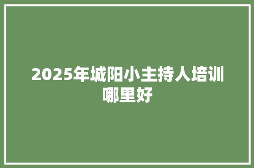2025年城阳小主持人培训哪里好