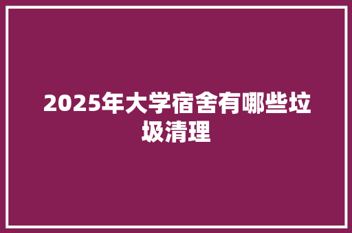 2025年大学宿舍有哪些垃圾清理 说明文范文