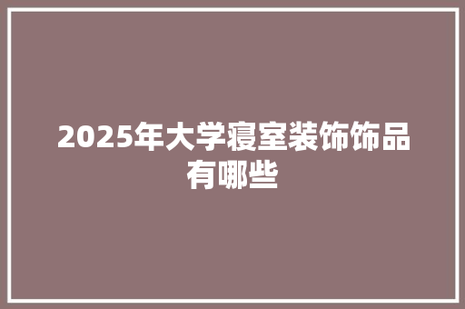 2025年大学寝室装饰饰品有哪些
